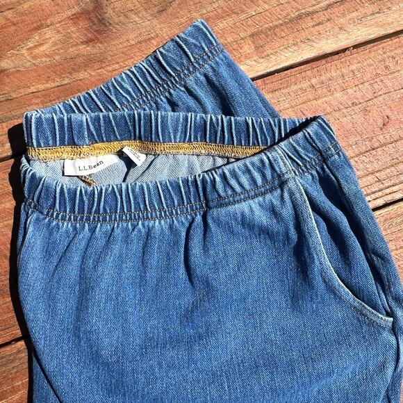 LL Bean Perfect Fit Denim Pants Women’s XL Stonewashed High Rise Tapered Elastic - Picture 6 of 16
